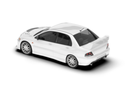 White sport car on transparent background. 3d rendering - illustration png