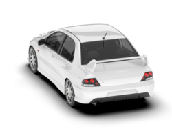 White sport car on transparent background. 3d rendering - illustration png