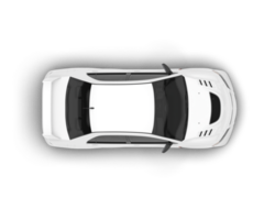 blanc sport voiture sur transparent Contexte. 3d le rendu - illustration png