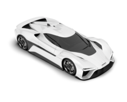 White sport car on transparent background. 3d rendering - illustration png