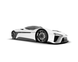 White sport car on transparent background. 3d rendering - illustration png