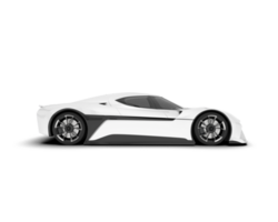 White sport car on transparent background. 3d rendering - illustration png