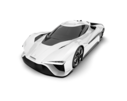 White sport car on transparent background. 3d rendering - illustration png