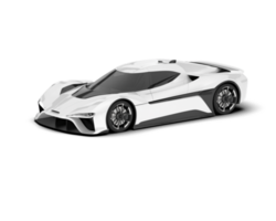 White sport car on transparent background. 3d rendering - illustration png