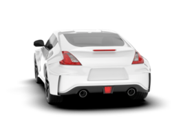 White sport car on transparent background. 3d rendering - illustration png