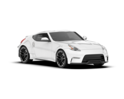 White sport car on transparent background. 3d rendering - illustration png