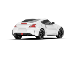 White sport car on transparent background. 3d rendering - illustration png