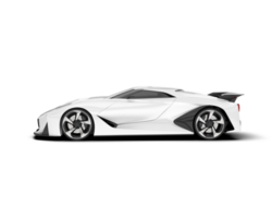 White sport car on transparent background. 3d rendering - illustration png