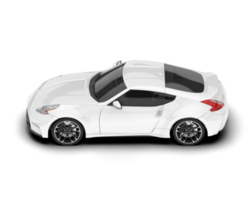 White sport car on transparent background. 3d rendering - illustration png