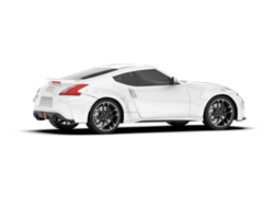 White sport car on transparent background. 3d rendering - illustration png