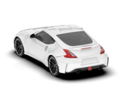 White sport car on transparent background. 3d rendering - illustration png