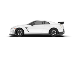 White sport car on transparent background. 3d rendering - illustration png