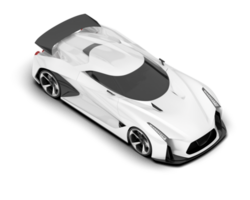 White sport car on transparent background. 3d rendering - illustration png