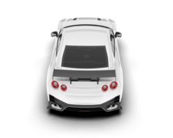 White sport car on transparent background. 3d rendering - illustration png