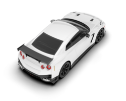 White sport car on transparent background. 3d rendering - illustration png