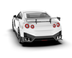 White sport car on transparent background. 3d rendering - illustration png