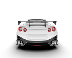 White sport car on transparent background. 3d rendering - illustration png