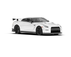 White sport car on transparent background. 3d rendering - illustration png