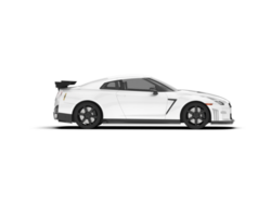 White sport car on transparent background. 3d rendering - illustration png