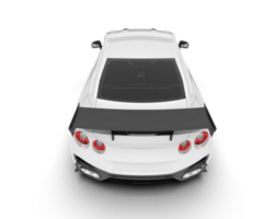 White sport car on transparent background. 3d rendering - illustration png