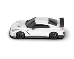 White sport car on transparent background. 3d rendering - illustration png