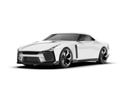 White sport car on transparent background. 3d rendering - illustration png