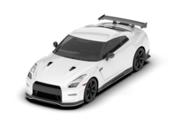 White sport car on transparent background. 3d rendering - illustration png