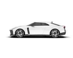 White sport car on transparent background. 3d rendering - illustration png