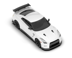 White sport car on transparent background. 3d rendering - illustration png