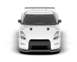 White sport car on transparent background. 3d rendering - illustration png