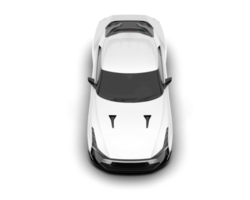 White sport car on transparent background. 3d rendering - illustration png