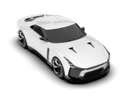 White sport car on transparent background. 3d rendering - illustration png