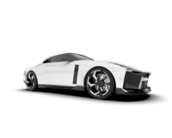 White sport car on transparent background. 3d rendering - illustration png