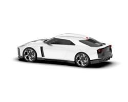 White sport car on transparent background. 3d rendering - illustration png