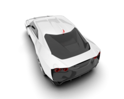 White sport car on transparent background. 3d rendering - illustration png