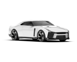 White sport car on transparent background. 3d rendering - illustration png