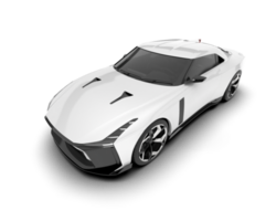 White sport car on transparent background. 3d rendering - illustration png