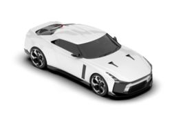 White sport car on transparent background. 3d rendering - illustration png