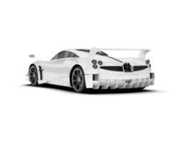 White sport car on transparent background. 3d rendering - illustration png