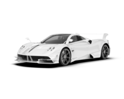 White sport car on transparent background. 3d rendering - illustration png