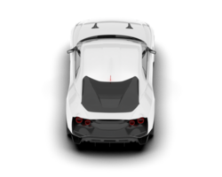 White sport car on transparent background. 3d rendering - illustration png