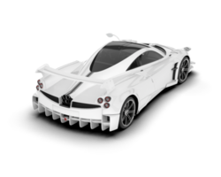 White sport car on transparent background. 3d rendering - illustration png