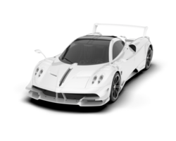 White sport car on transparent background. 3d rendering - illustration png