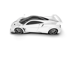 White sport car on transparent background. 3d rendering - illustration png