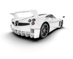 White sport car on transparent background. 3d rendering - illustration png