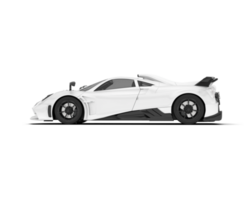 White sport car on transparent background. 3d rendering - illustration png