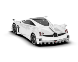 White sport car on transparent background. 3d rendering - illustration png