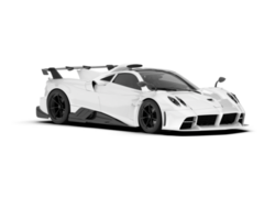 White sport car on transparent background. 3d rendering - illustration png
