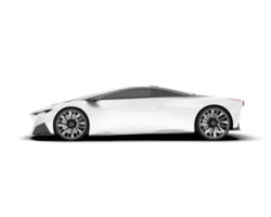 White sport car on transparent background. 3d rendering - illustration png