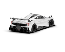 White sport car on transparent background. 3d rendering - illustration png